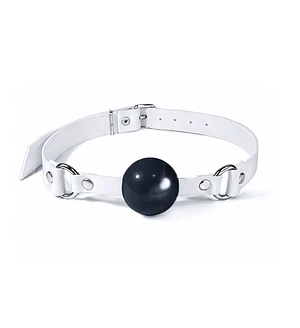 Кляп силіконовий Feral Feelings Silicon Ball Gag Black/Black, чорний ремінець, чорна кулька