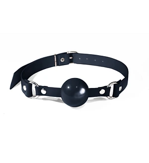 Кляп силіконовий Feral Feelings Silicon Ball Gag Black/Black, чорний ремінець, чорна кулька