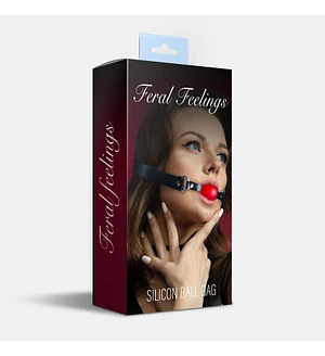 Кляп силіконовий Feral Feelings Silicon Ball Gag Black/Black, чорний ремінець, чорна кулька