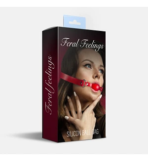 Кляп силіконовий Feral Feelings Silicon Ball Gag Black/Black, чорний ремінець, чорна кулька