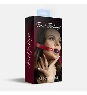 Кляп силіконовий Feral Feelings Silicon Ball Gag Black/Black, чорний ремінець, чорна кулька