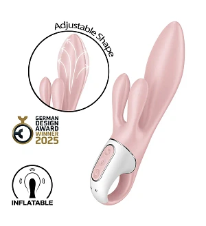 Вібратор-кролик надувний Satisfyer Air Pump Bunny 3, 12 режимів, подвійний відросток