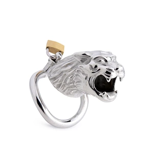 Клітка для пеніса Master Series: Tiger King Cock Cage With Lock, три кільця, замок, три ключі