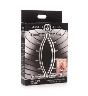 Затискач для вагіни Master Series: Spread 'Em Poker Vagina Clamp with Adjustable Pressure Screws, ши