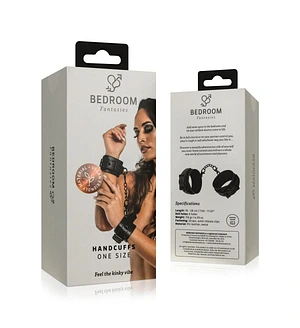 Наручники Bedroom Fantasies: Faux Leather Handcuffs One Size, чорні