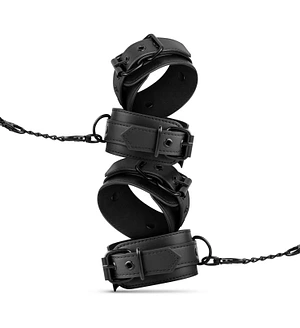 Набір БДСМ Bedroom Fantasies: Kinky Bondage Set 5-piece, наручники, поножі, пов’язка, флогер, свічки