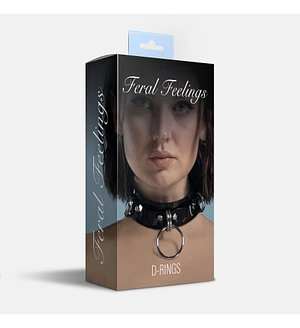 Нашийник для фіксації Feral Feelings - D-Rings Black