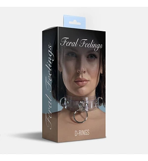 Нашийник для фіксації Feral Feelings - D-Rings Trasparent
