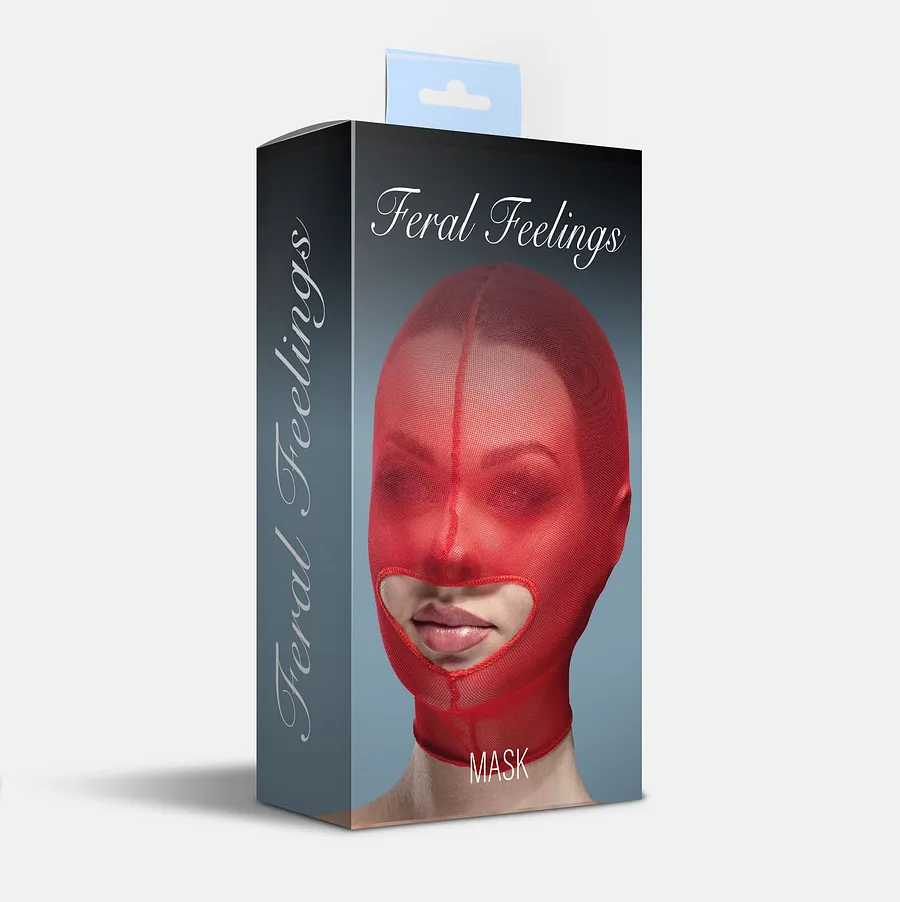 Маска сітка із відкритим ротом Feral Feelings - Hood Mask Black