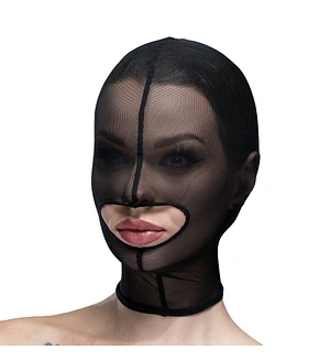 Маска сітка із відкритим ротом Feral Feelings - Hood Mask Black