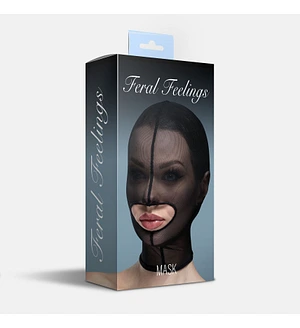 Маска сітка із відкритим ротом Feral Feelings - Hood Mask Black
