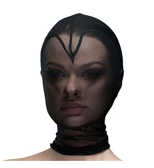Маска серце сітка із повністю закритим обличчям Feral Feelings - Hearts Mask Black/Black