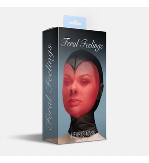 Маска серце сітка із повністю закритим обличчям Feral Feelings - Hearts Mask Black/Black