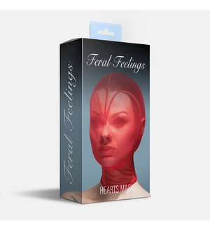 Маска серце сітка із повністю закритим обличчям Feral Feelings - Hearts Mask Black/Black