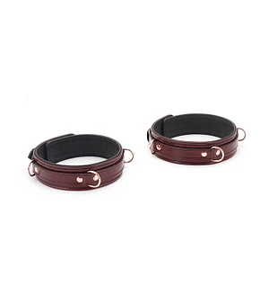 Фіксатори для стегон Liebe Seele Wine Red Thigh Cuffs S Size, натуральна  шкіра