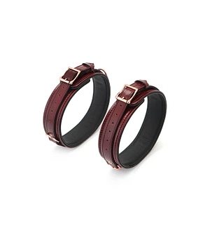 Фіксатори для стегон Liebe Seele Wine Red Thigh Cuffs S Size, натуральна  шкіра