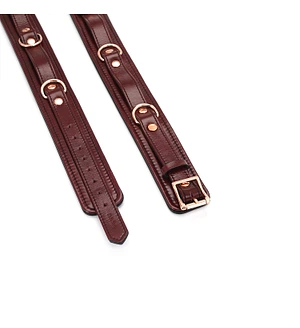 Фіксатори для стегон Liebe Seele Wine Red Thigh Cuffs S Size, натуральна  шкіра