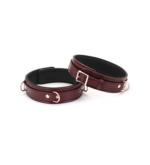 Фіксатори для стегон Liebe Seele Wine Red Thigh Cuffs S Size, натуральна  шкіра