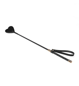 Шльопалка-сердечко Liebe Seele Black Organosilicon Riding Crop, екошкіра