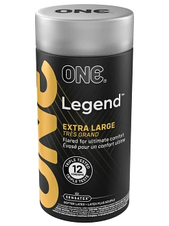 Презервативи ONE Legend XL, 12 шт, збільшений розмір, розширення на кінці, подарункове паковання-тубус