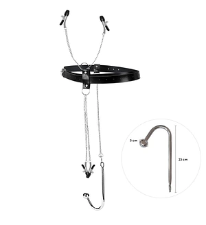 Бондажний набір із металевим анальним гаком №2 Art of Sex Blanca Bondage set with anal hook №2