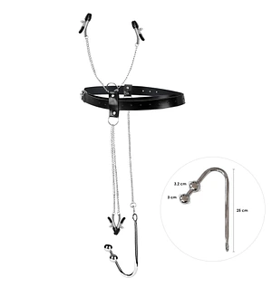 Бондажний набір із металевим анальним гаком №3 Art of Sex Blanca Bondage set with anal hook №3