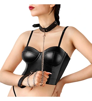 Нашийник з повідцем з екошкіри Art of Sex - Leash and Collar Emoji