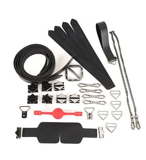 БДСМ-набір LOCKINK Bondage & Restraint Set, коричневий, натуральна шкіра, фіксатори, маска, кляп