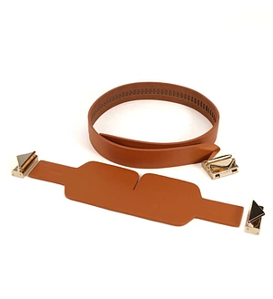 БДСМ-набір LOCKINK Bondage & Restraint Set, коричневий, натуральна шкіра, фіксатори, маска, кляп
