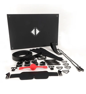 БДСМ-набір LOCKINK Bondage & Restraint Set, коричневий, натуральна шкіра, фіксатори, маска, кляп