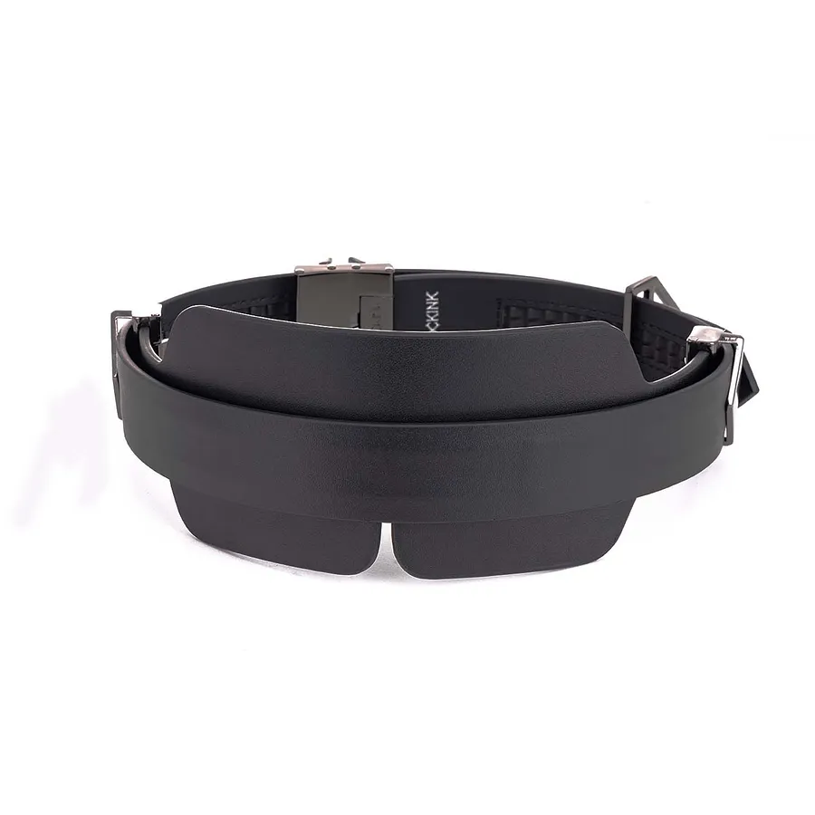 Маска на очі LOCKINK Blindfold Kit, коричнева, натуральна шкіра, регульований обсяг