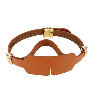 Маска на очі LOCKINK Blindfold Kit, коричнева, натуральна шкіра, регульований обсяг
