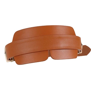 Маска на очі LOCKINK Blindfold Kit, коричнева, натуральна шкіра, регульований обсяг
