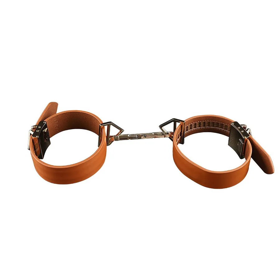 Фіксатори для рук та ніг LOCKINK Wristcuffs/Anklecuffs, коричневі, натуральна шкіра