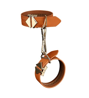 Фіксатори для рук та ніг LOCKINK Wristcuffs/Anklecuffs, коричневі, натуральна шкіра