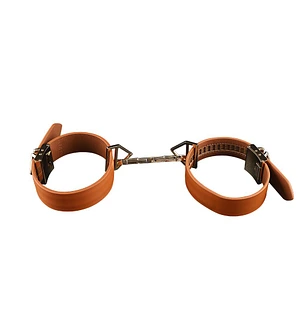 Фіксатори для рук та ніг LOCKINK Wristcuffs/Anklecuffs, коричневі, натуральна шкіра