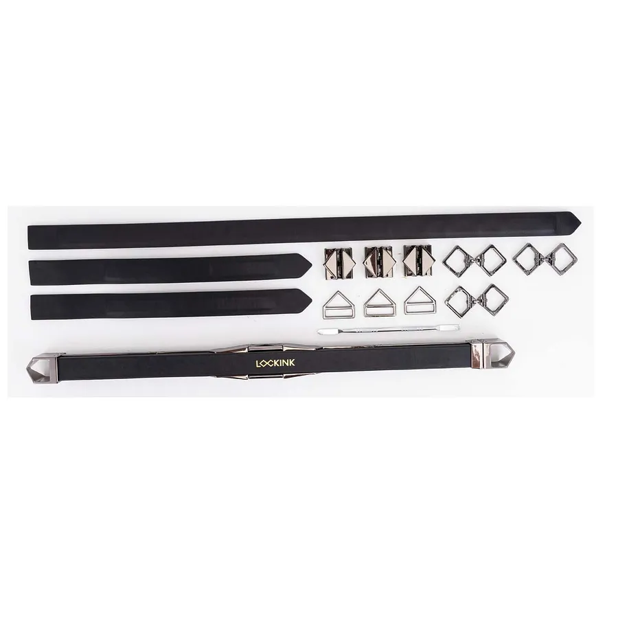 Фіксатор-розпірка LOCKINK Adjustable Spreader Bar Set, коричневий, шкіряний, ремені для шиї, рук/ніг