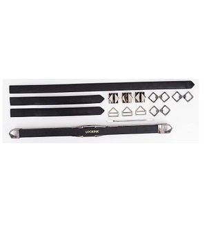 Фіксатор-розпірка LOCKINK Adjustable Spreader Bar Set, коричневий, шкіряний, ремені для шиї, рук/ніг