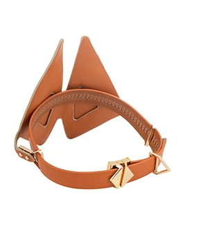 Маска на очі LOCKINK Vixen Blindfold, коричнева, натуральна шкіра, регульований обсяг