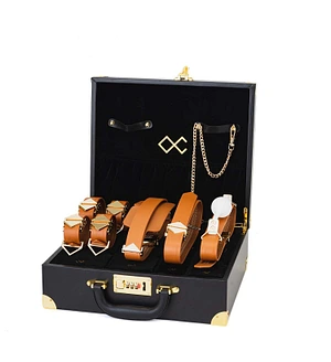 БДСМ-набір LOCKINK Moonlight Treasure Chest, чорний, натуральна шкіра