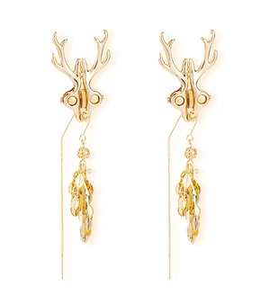Затискачі для сосків LOCKINK SEVANDA Stag Adjustable Nipple Clamps, золотисті, зі знімними підвісками