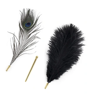Лоскітка LOCKINK SEVANDA Natural Peacock Flirting Feather Tickler, пір’я павича та страуса