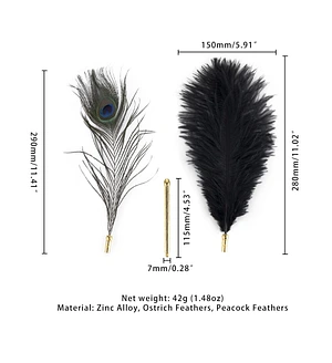 Лоскітка LOCKINK SEVANDA Natural Peacock Flirting Feather Tickler, пір’я павича та страуса