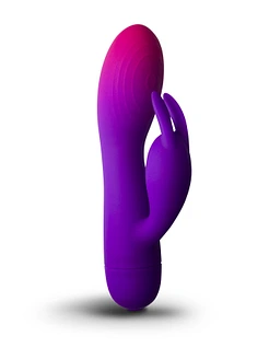 Вібратор-кролик Rocks Off Glo Girl – Rabbit, 2 мотори, 10 режимів, на батарейках