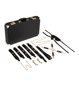 Набір для BDSM Bedroom Fantasies: Bondage Suitcase 13 Pcs - Cow Leather