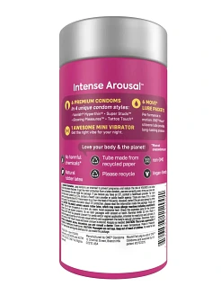 Подарунковий набір ONE Intense Arousal, у комплекті 6 презервативів, 6 саше з лубрикантом, віброкільце