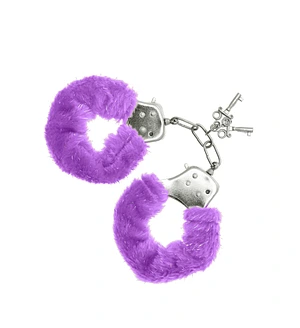 Наручники S Pleasures Furry Cuffs Purple з пухнастим оздобленням, 2 ключі в комплекті