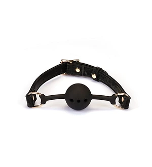 Повітропроникний кляп Liebe Seele Boudoir Amor Ball Gag Black, силіконова кулька, діаметр 4,3 см