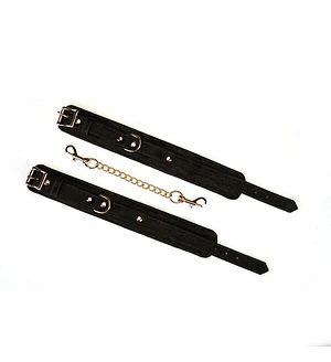 Поножі Liebe Seele Boudoir Amor Ankle Cuffs Black, знімний з’єднувальний ланцюжок