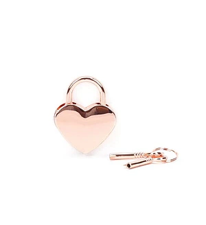 Замочок-сердечко Liebe Seele Heart Shape Padlock Rose Gold (2 шт), універсальний